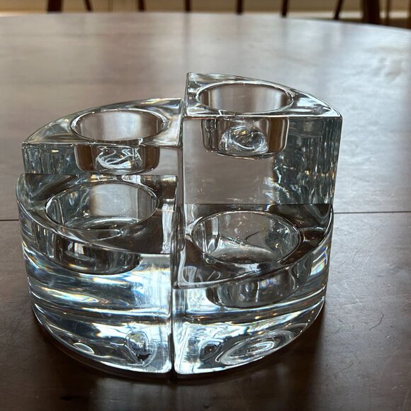 Orrefors Sweden, Quartet Crystal Votive Candle Holders - Picture 4 of 8